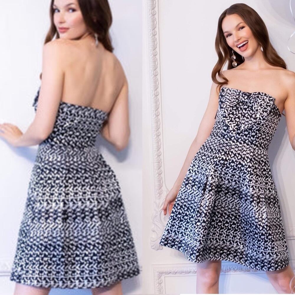 Eva Franco Strapless Fifi Cocktail Party Dress - Silverado Size 6